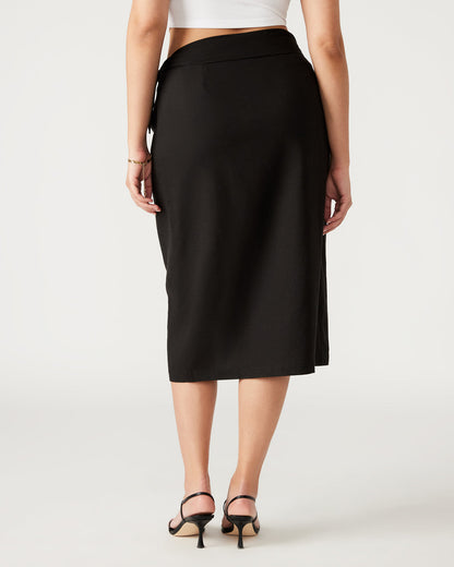 Steve Madden ISADORA Skirt Black | Women's Midi Wrap Skirt