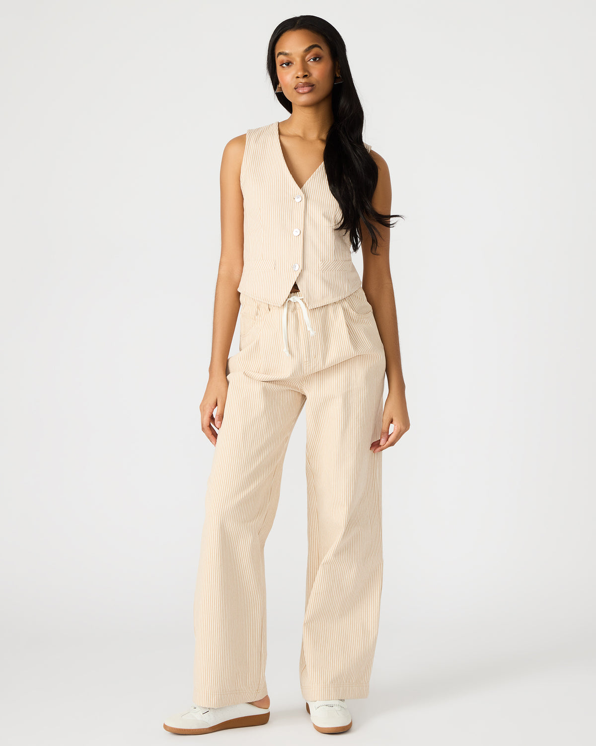 Steve Madden MINORCA Khaki Women's Wide-Leg Tie-Front Pant