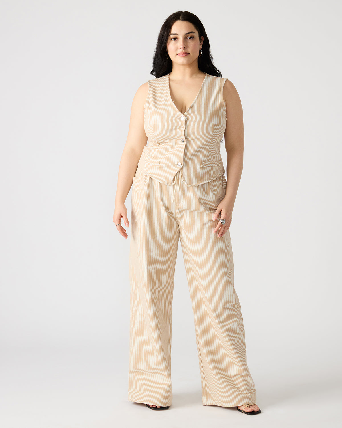 Steve Madden MINORCA Khaki Women's Wide-Leg Tie-Front Pant