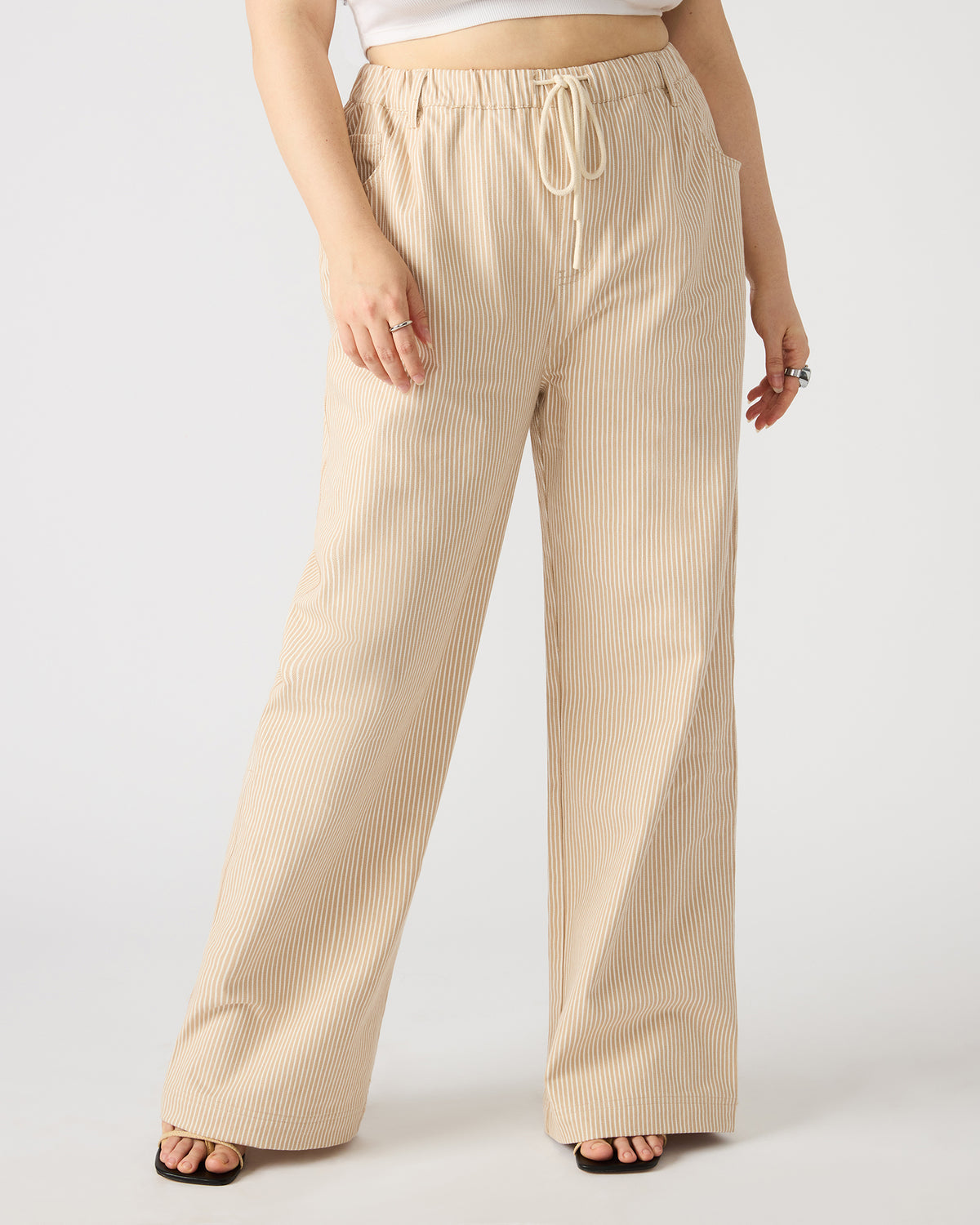 Steve Madden MINORCA Khaki Women's Wide-Leg Tie-Front Pant