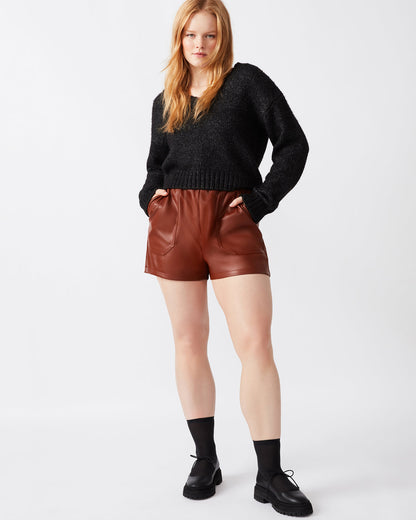 Steve Madden FAUX THE RECORD Short Cognac | Women's Faux Leather Short