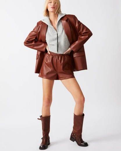 Steve Madden FAUX THE RECORD Short Cognac | Women's Faux Leather Short