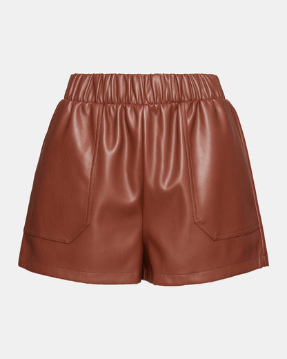 Steve Madden FAUX THE RECORD Short Cognac | Women's Faux Leather Short