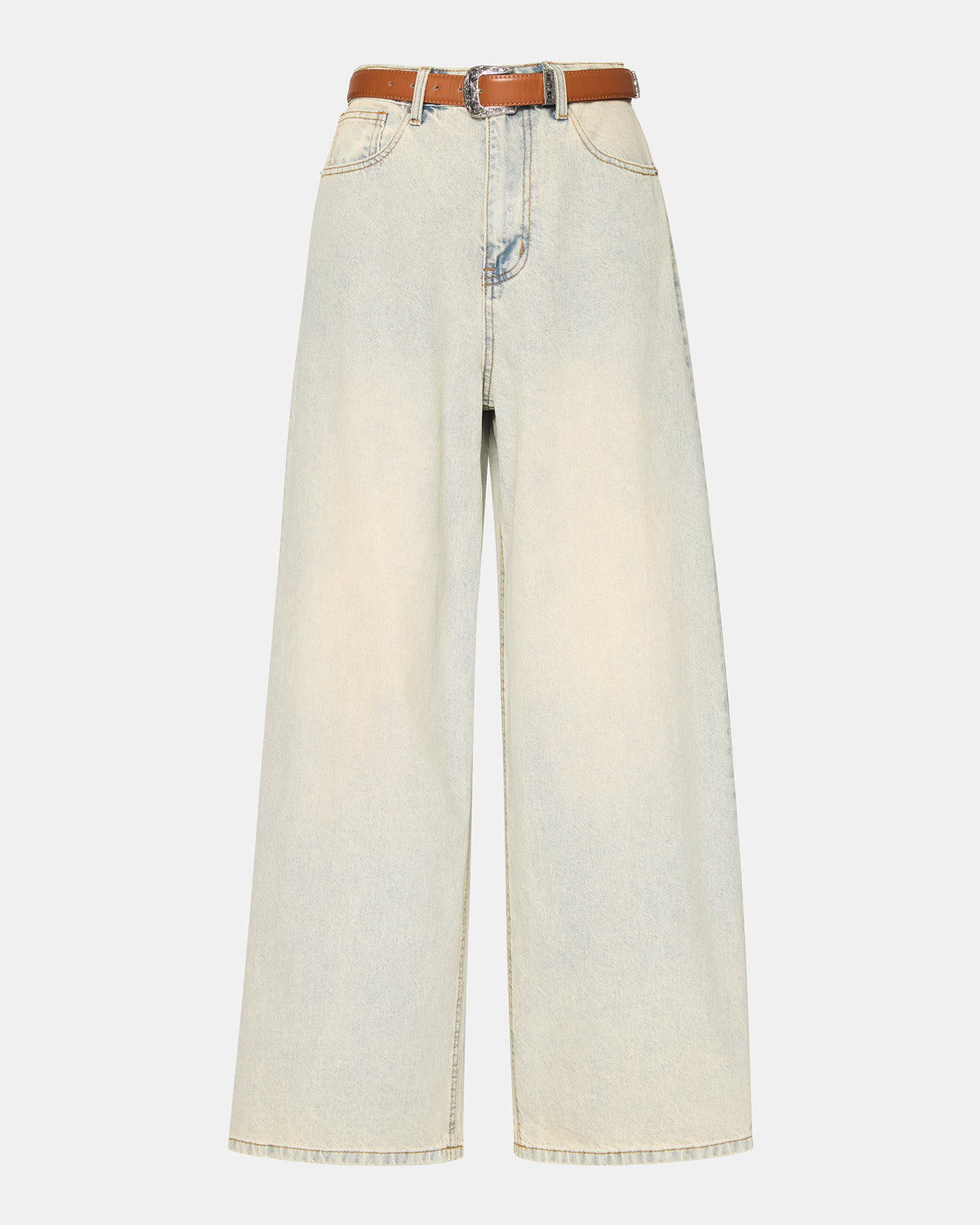 Steve Madden MAGNUS Women's Washed Denim Wide-Leg Jeans