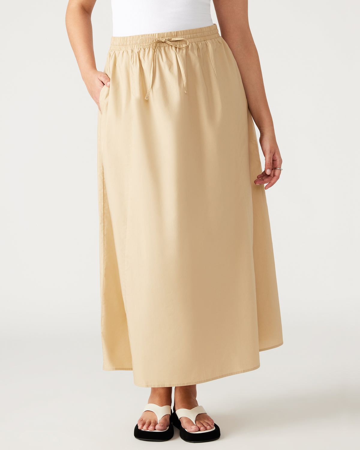 Steve Madden SUNNY Skirt Khaki | Women's A-Line Maxi Skirt