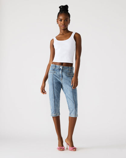 Steve Madden SKINNY DELRAY Denim Women's Fitted Capri Pants