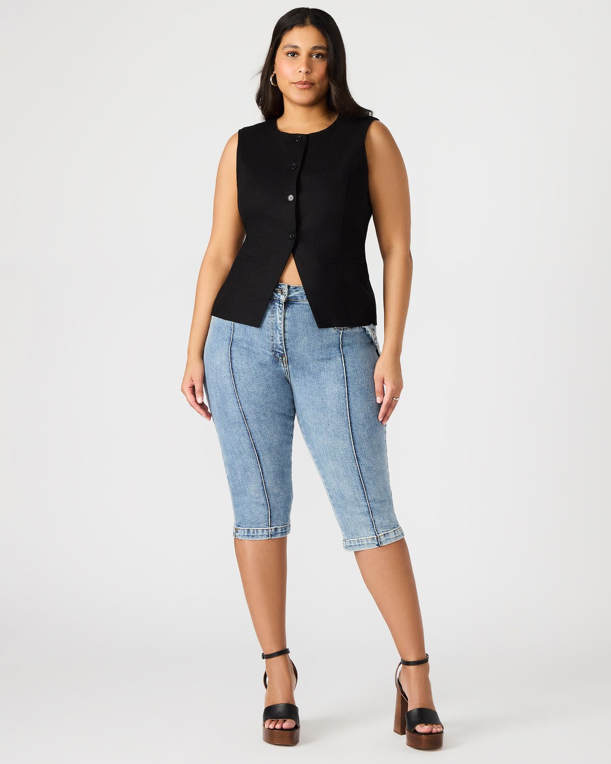Steve Madden SKINNY DELRAY Denim Women's Fitted Capri Pants