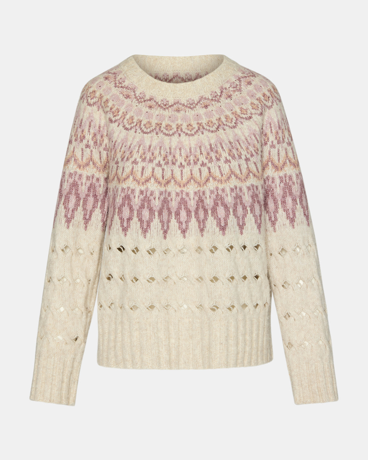 Steve Madden SUZETTE Multi Women's Fair Isle Long-Sleeved Pullover Sweater