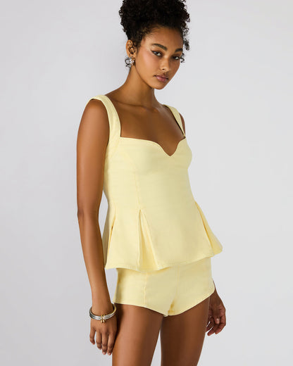 Steve Madden ZENIA Golden Glow Sleeveless Peplum Women's Top