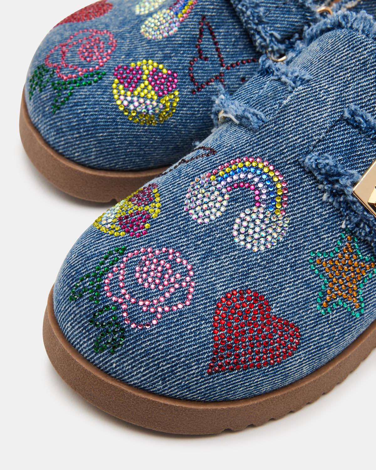 Steve Madden Kids' MONEYY Denim Multi Girls' Slip-On Clogs