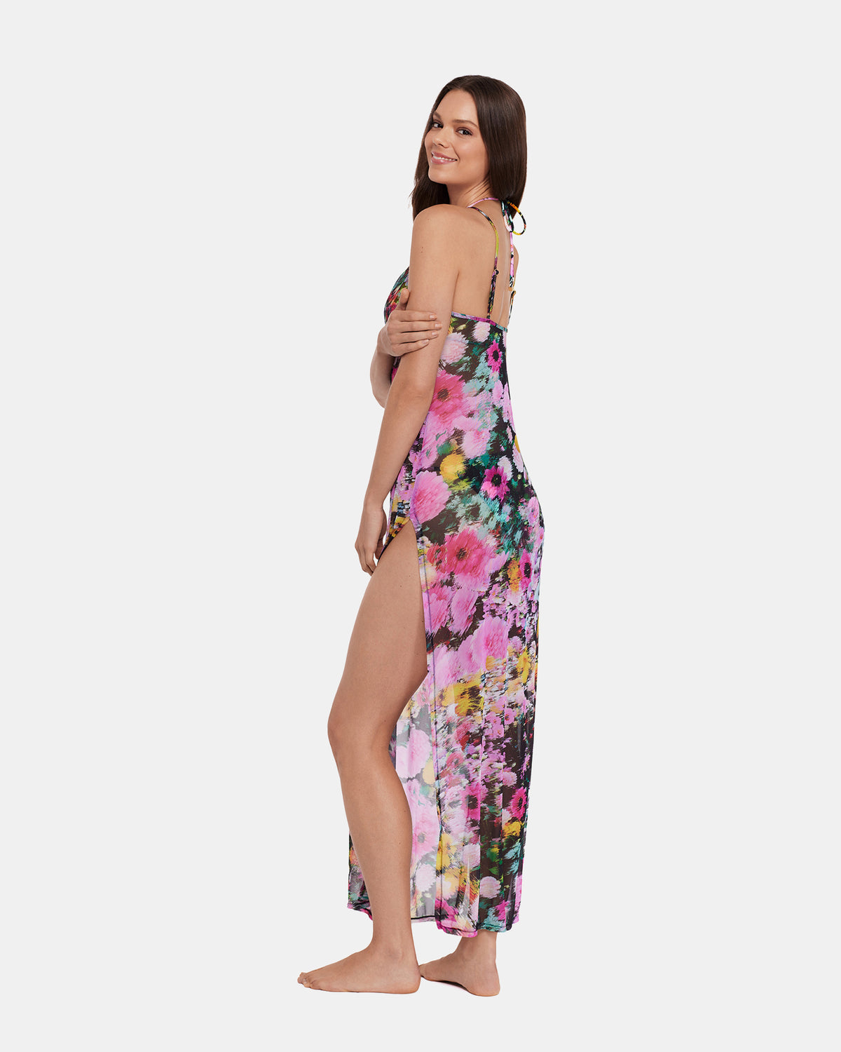 Steve Madden DAZEY FIELDS MULTI BIKINI COVER-UP Flowy Mesh Women's Swim Cover-Up