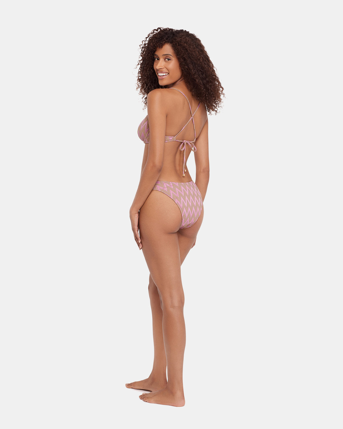 Steve Madden CHEVRON SHINE BIKINI TOP Purple Women's Bikini Top