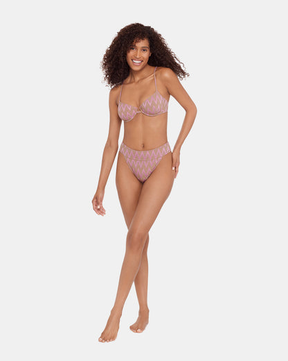 Steve Madden CHEVRON SHINE BIKINI BOTTOM Purple Women's Bikini Bottoms