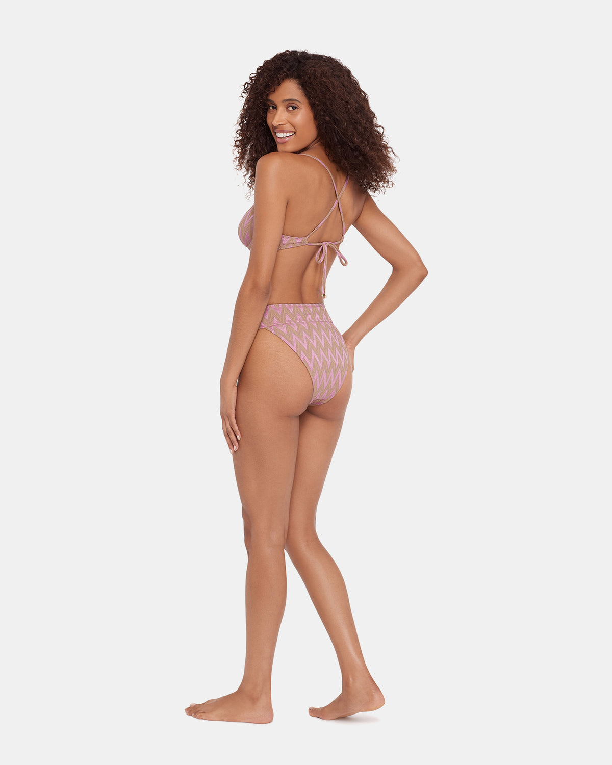 Steve Madden CHEVRON SHINE BIKINI BOTTOM Purple Women's Bikini Bottoms