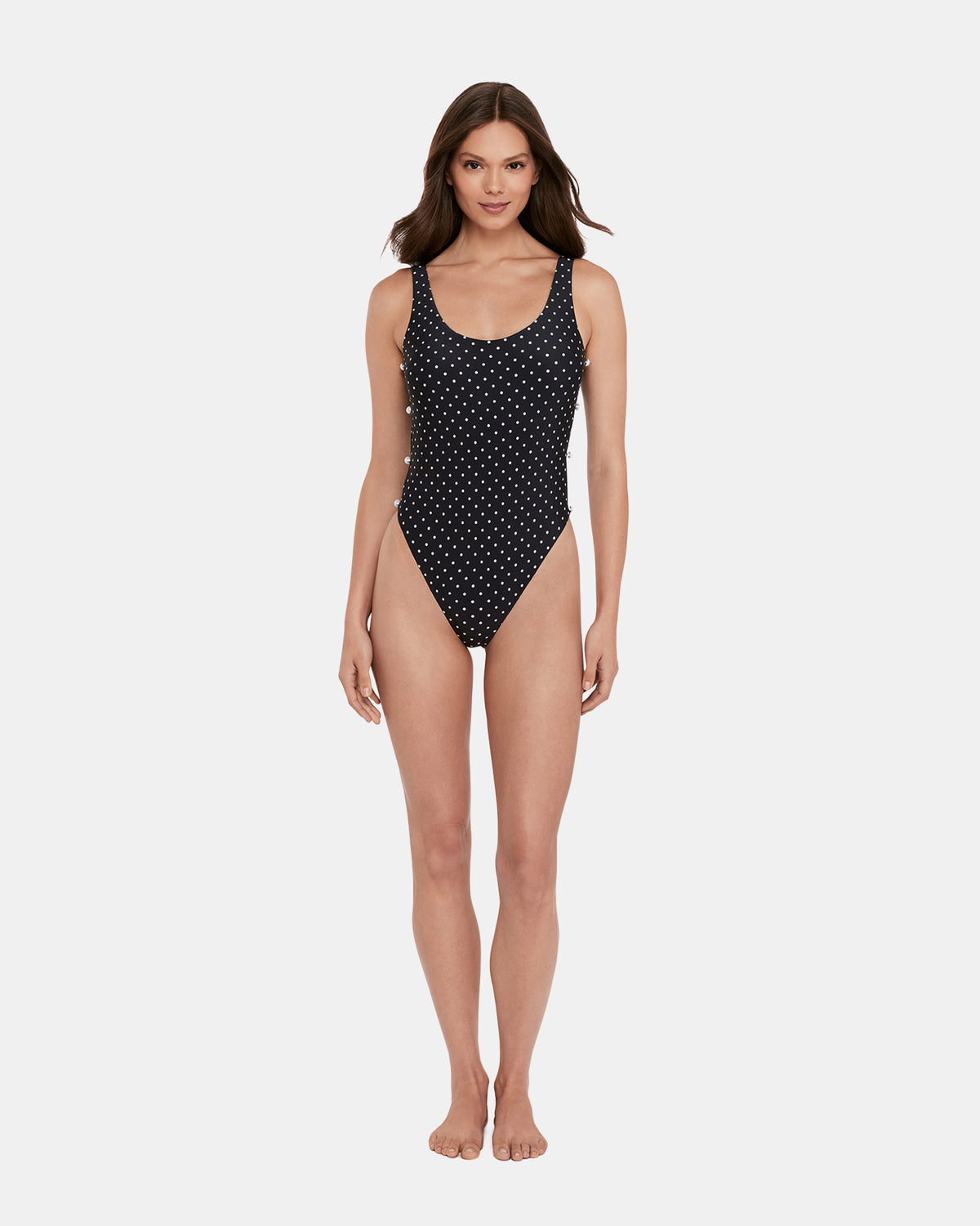 Steve Madden DARLING DOT ONE PIECE SWIMSUIT Black Multi Women's One-Piece Swimsuit