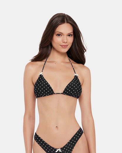 Steve Madden DARLING DOT BIKINI TOP BLACK MULTI Women's Bikini Top