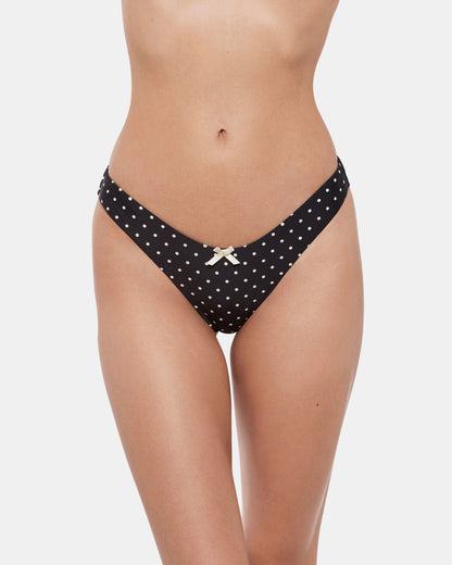 Steve Madden DARLING DOT BIKINI BOTTOM BLACK MULTI Women's Bikini Bottom
