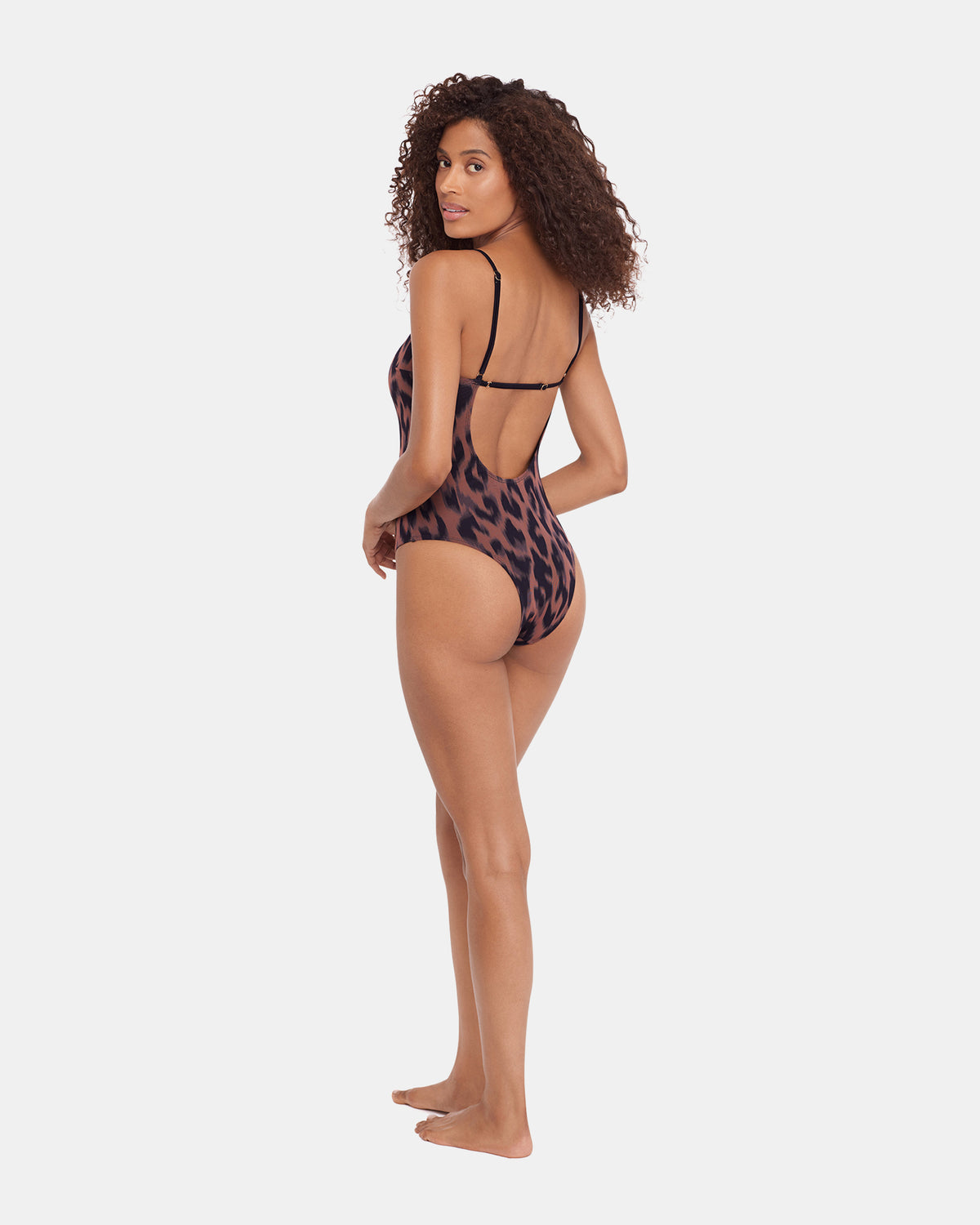 Steve Madden STATIC LEOPARD ONE PIECE SWIMSUIT Low-Back Women's One-Piece Swimsuit