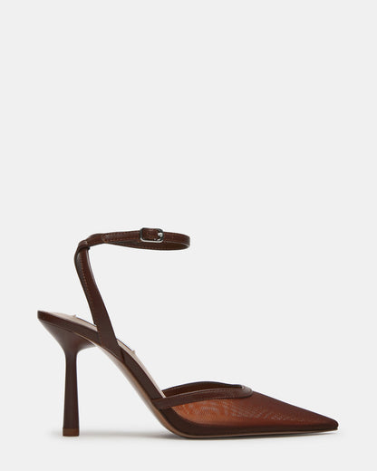 Steve Madden ALLIANCE Mesh Brown Pointed-Toe Pump Women's Heel