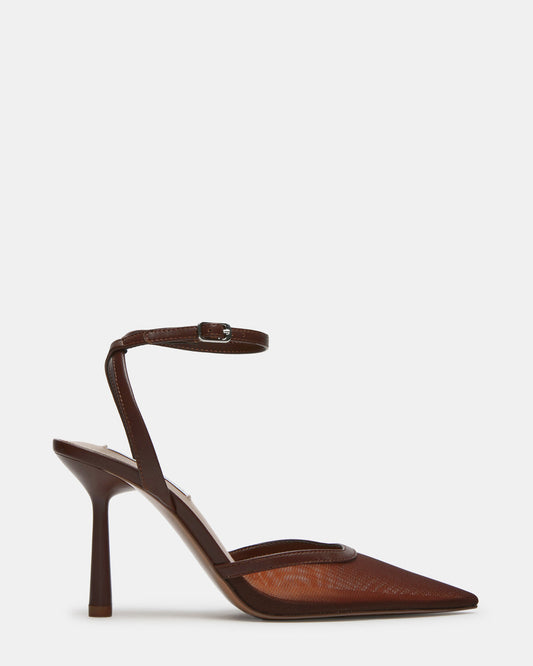 Steve Madden ALLIANCE Mesh Brown Pointed-Toe Pump Women's Heel