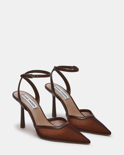 Steve Madden ALLIANCE Mesh Brown Pointed-Toe Pump Women's Heel