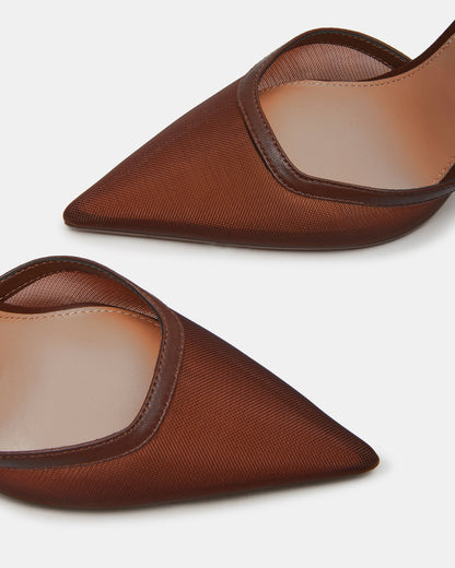 Steve Madden ALLIANCE Mesh Brown Pointed-Toe Pump Women's Heel