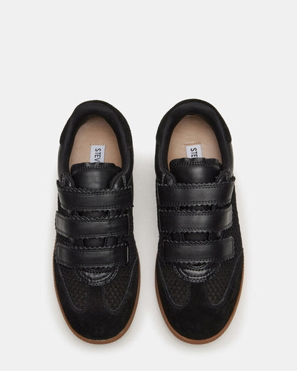 Steve Madden MOMENTUM Mesh Black Women's Velcro Low-Top Sneakers