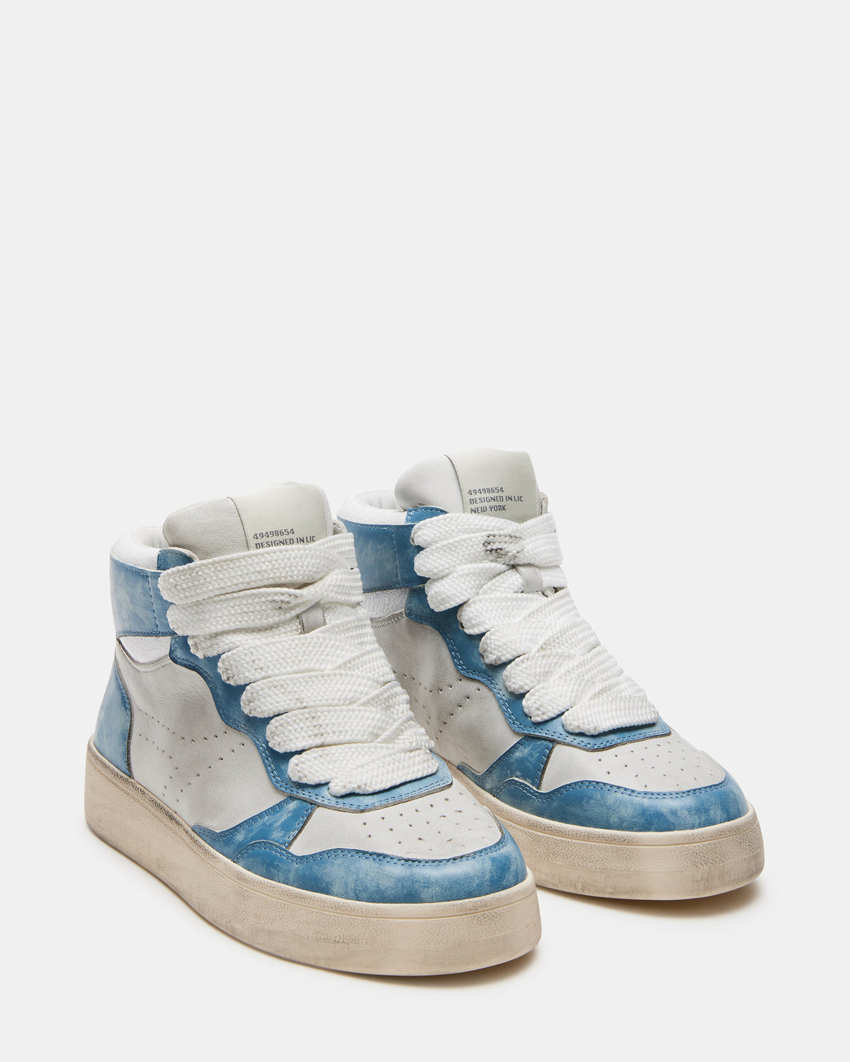 Steve Madden ENDLESS Blue Multi High-Top Lace-Up Sneaker | Women's Sneakers