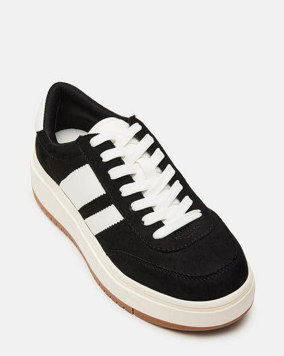 Steve Madden NINJA White/Black Women's Lace-Up Platform Sneaker