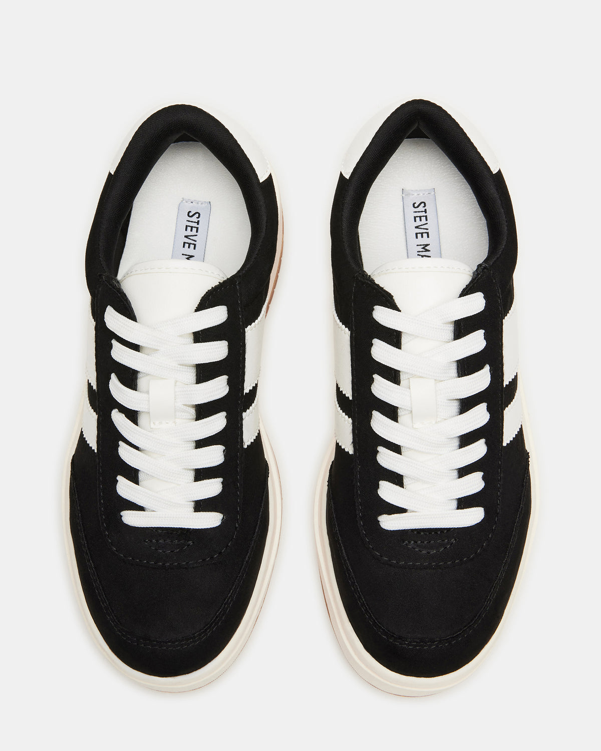 Steve Madden NINJA White/Black Women's Lace-Up Platform Sneaker