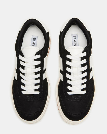 Steve Madden NINJA White/Black Women's Lace-Up Platform Sneaker