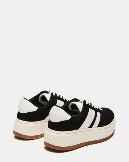 Steve Madden NINJA White/Black Women's Lace-Up Platform Sneaker
