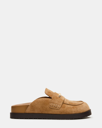 Steve Madden TOBIN Chestnut Suede Slip-On Mule Women's Flat