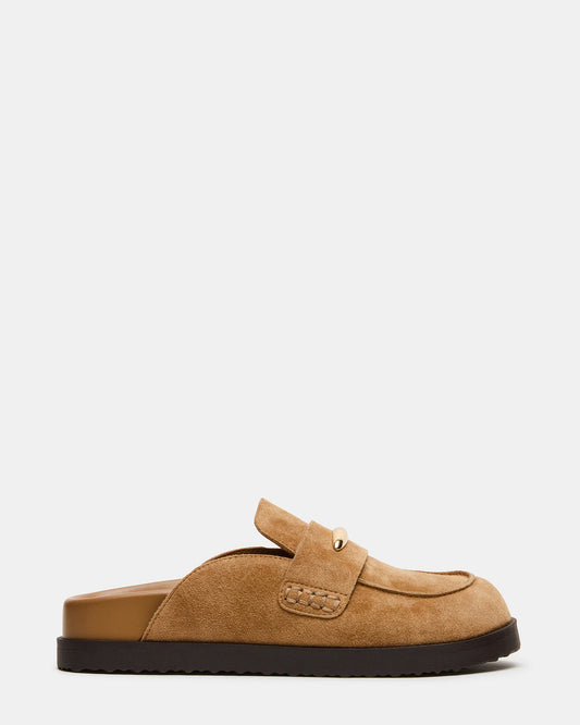 Steve Madden TOBIN Chestnut Suede Slip-On Mule Women's Flat