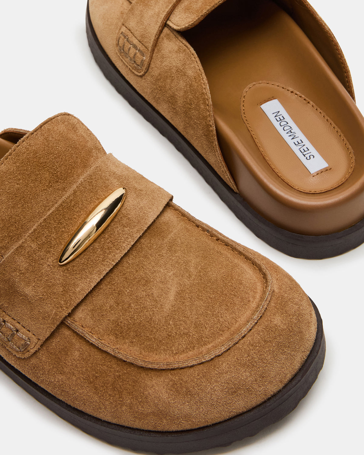 Steve Madden TOBIN Chestnut Suede Slip-On Mule Women's Flat