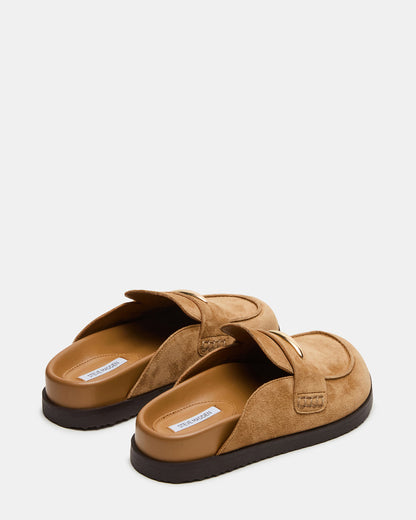 Steve Madden TOBIN Chestnut Suede Slip-On Mule Women's Flat