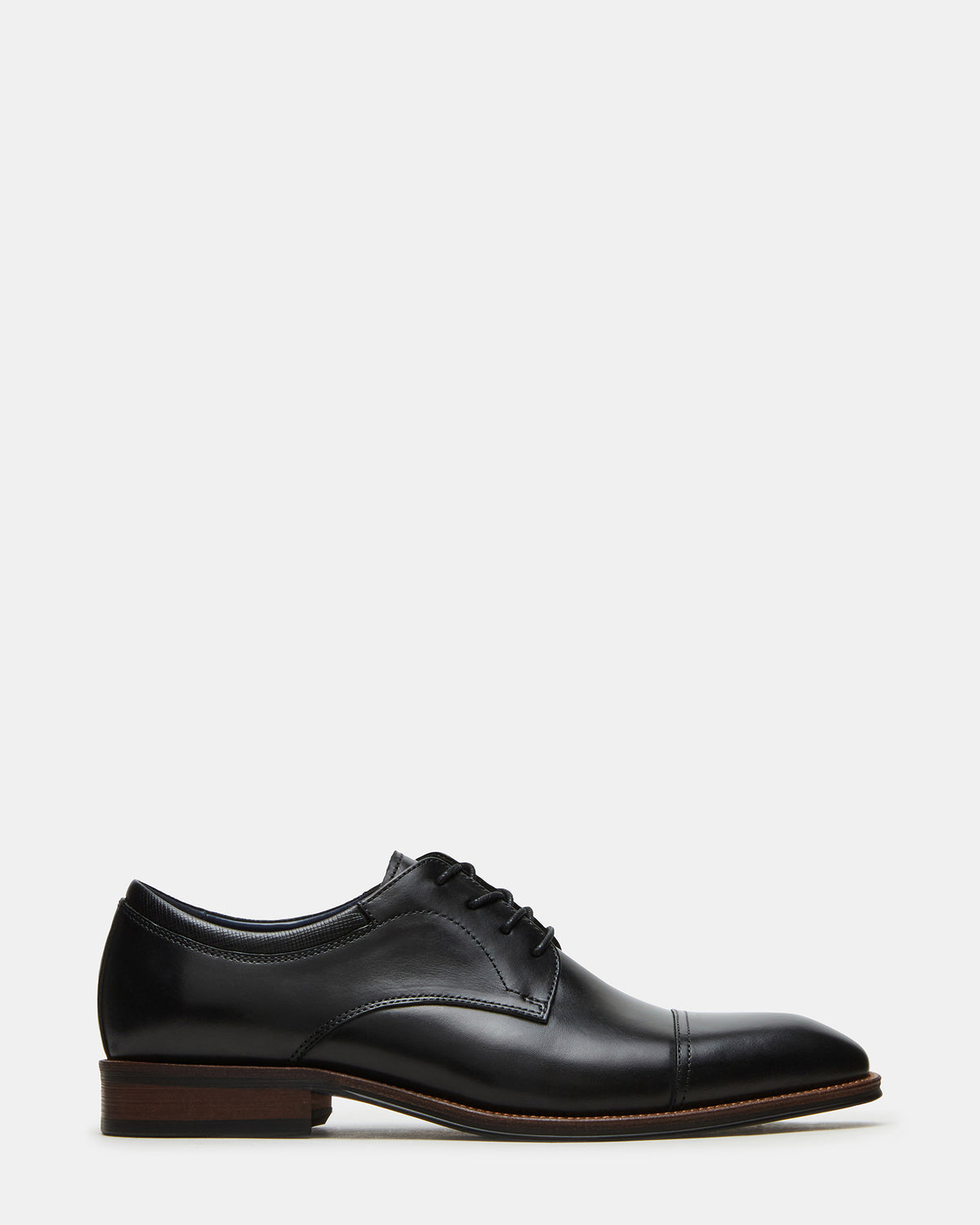 Steve Madden HASEN Black Leather Men's Lace-Up Dress Shoe