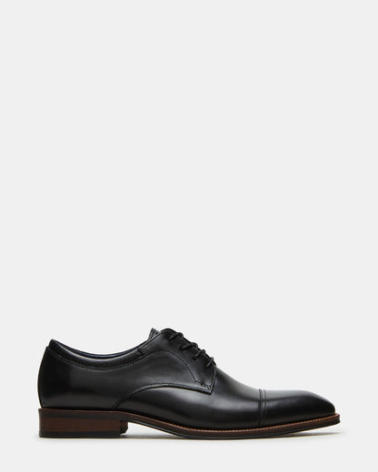 Steve Madden HASEN Black Leather Men's Lace-Up Dress Shoe