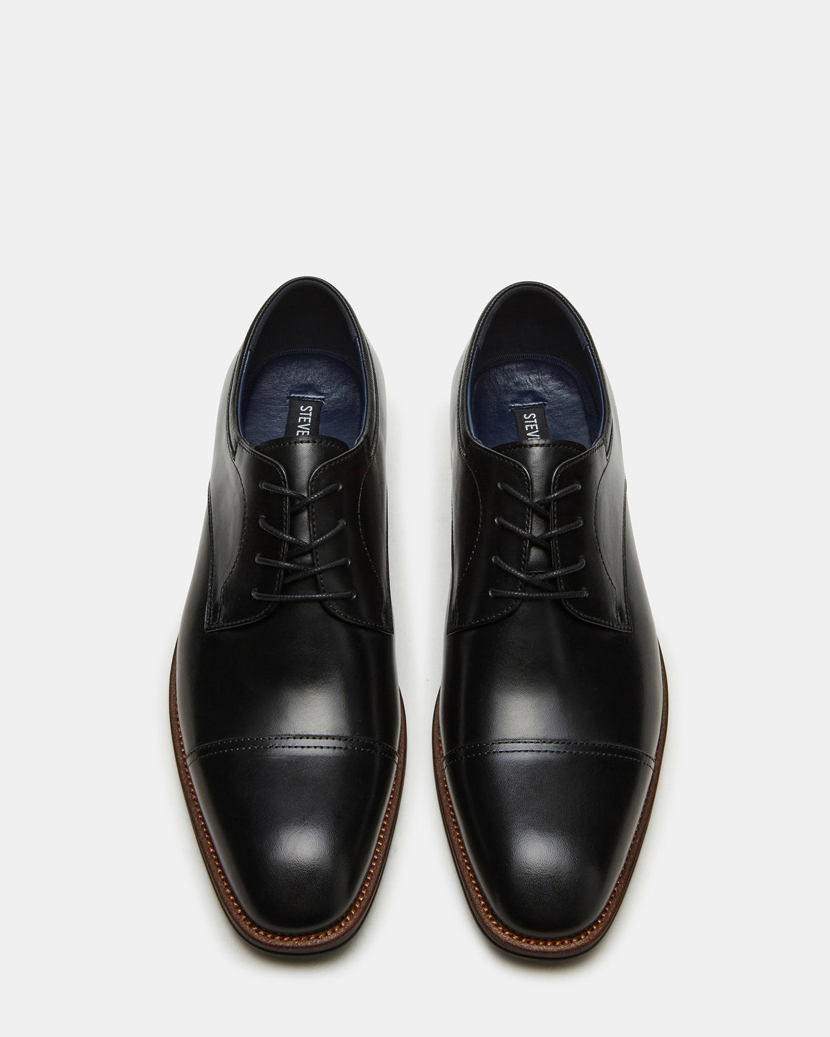 Steve Madden HASEN Black Leather Men's Lace-Up Dress Shoe