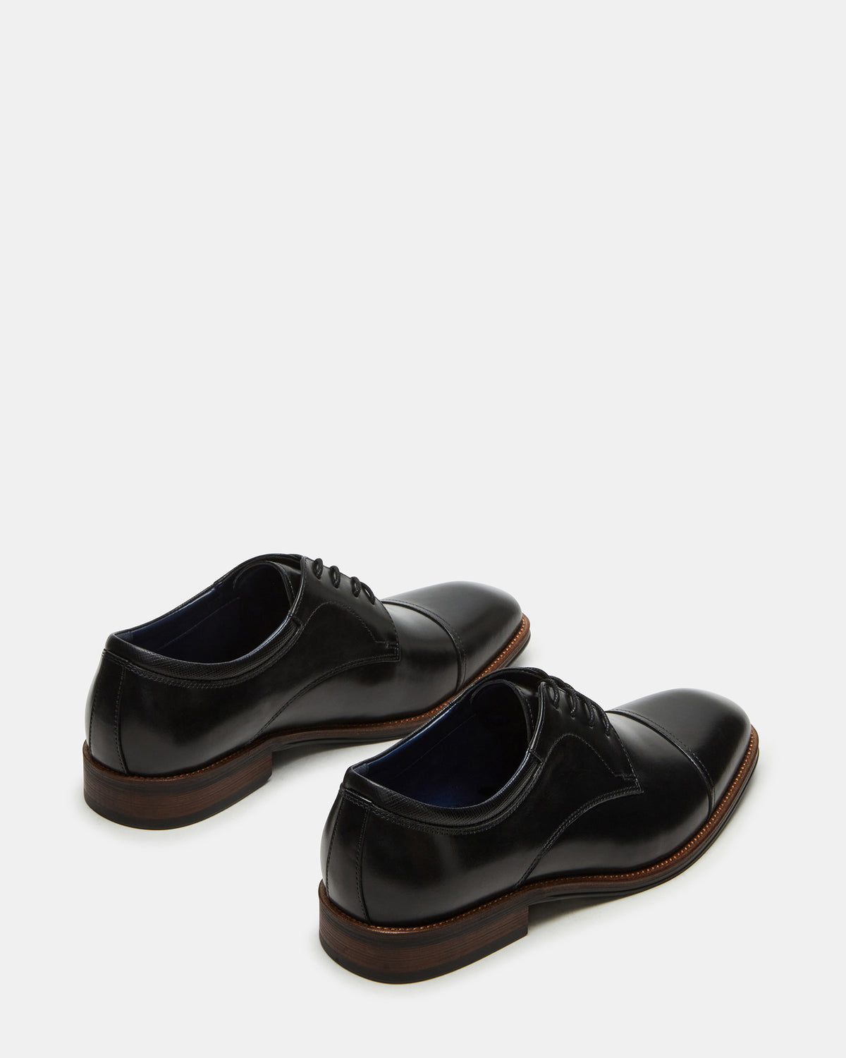 Steve Madden HASEN Black Leather Men's Lace-Up Dress Shoe