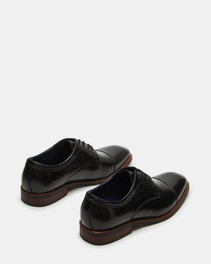 Steve Madden HASEN Black Leather Men's Lace-Up Dress Shoe